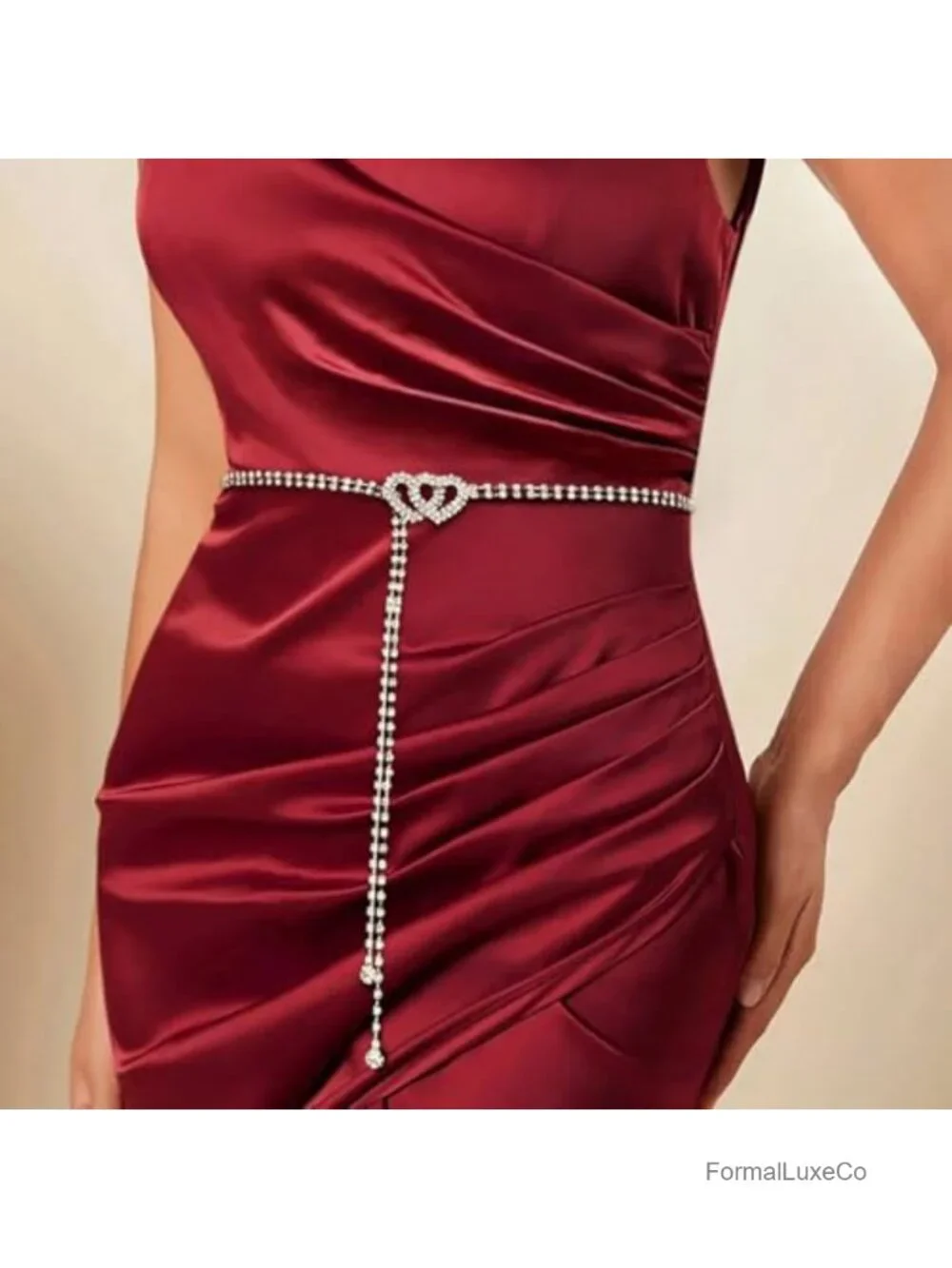 Rhinestone Chain Waist Belt Crystal Tassel Belly Chain for Dresses